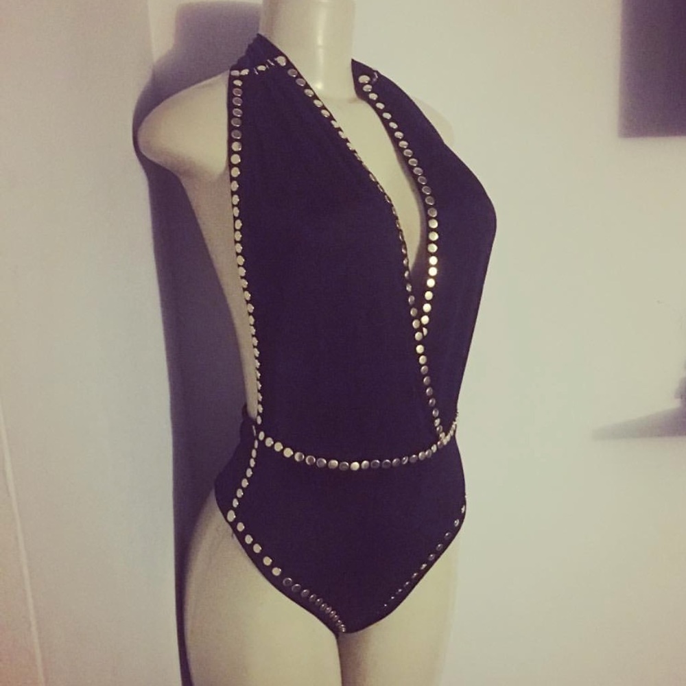 Studded Halter Swimsuit (Custom made to order)